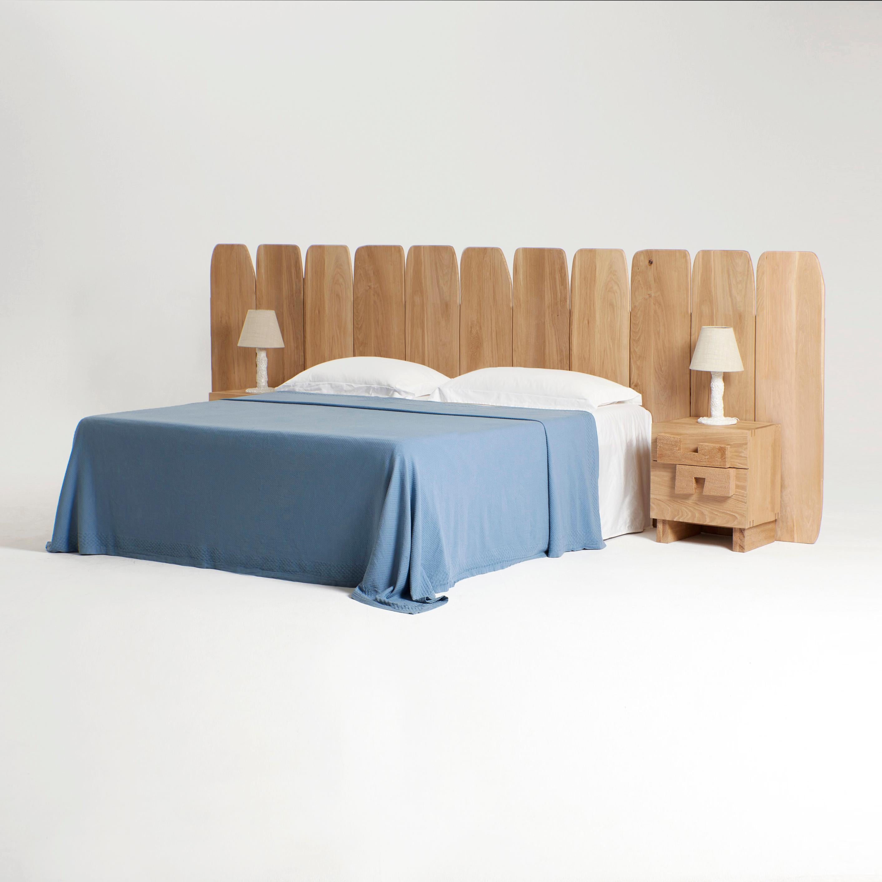 Madeira Headboard Large
Designed by Project 213A in 2023

Finest oak wood panels made alined and wall-mounted to fit behind a kingsize bed..

Bespoke dimensions upon request, also available in oak and walnut.
Handmade in Portugal. 
Production lead