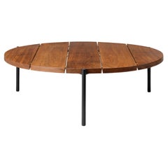 Madeira Line Couchtisch; Massive Planke Teak & Edelstahl; 43 "T / Vorrätig