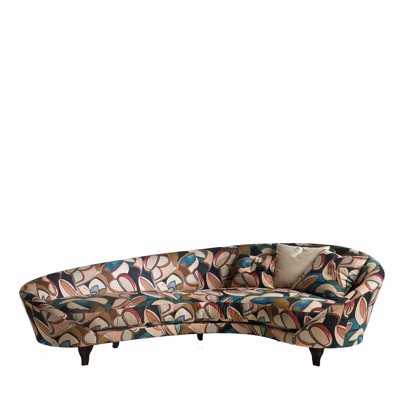 Italian Madelaine Curved Sofa For Sale