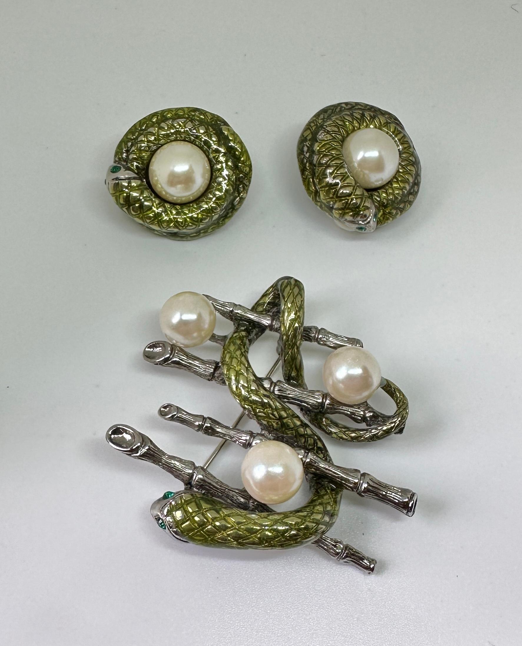 Pendientes Broche Serpiente En Rama De Madeleine Albright Y Libro Lee Mis Alfileres en venta 5