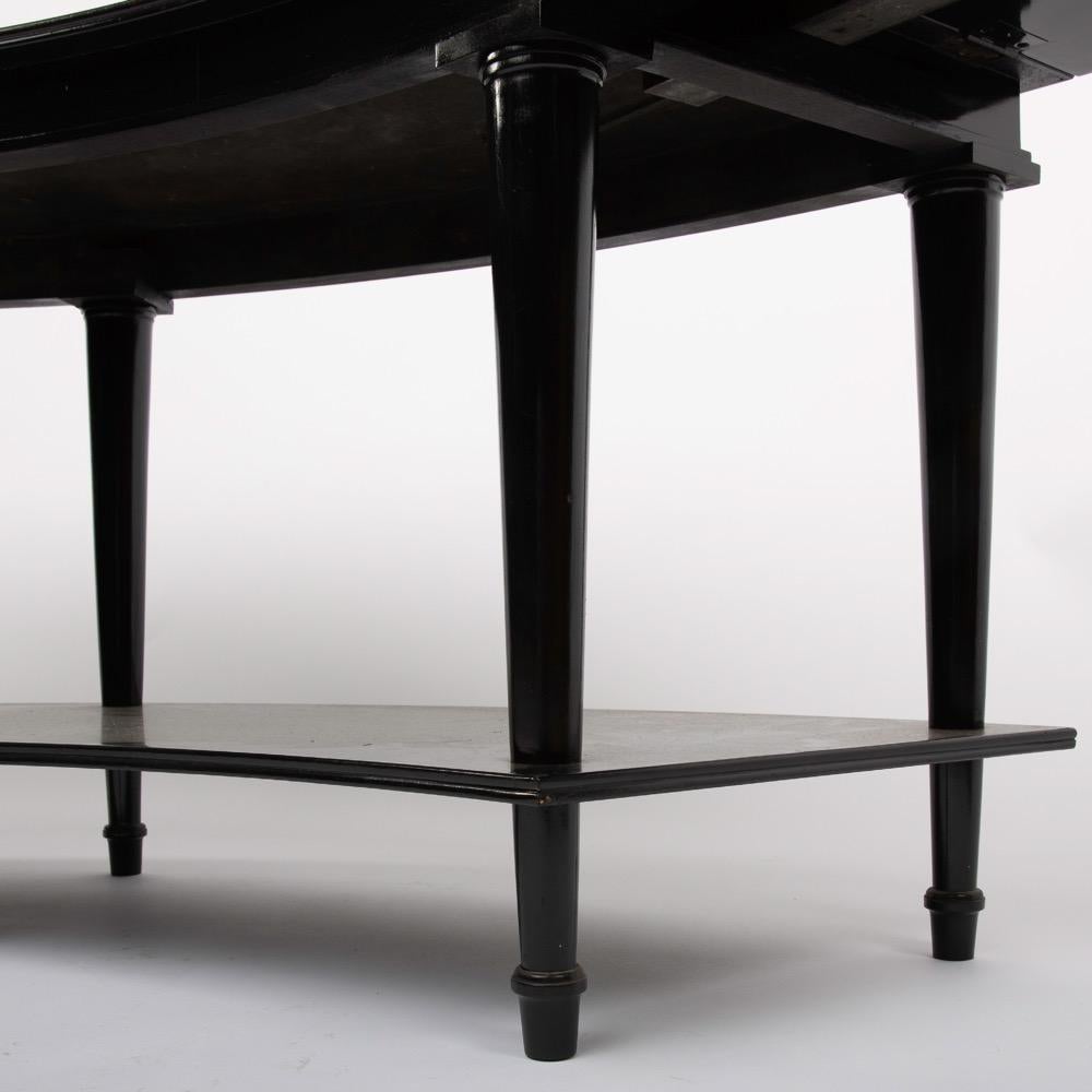 Madeleine Castaing, Pair of Side Tables with Foldable Ends, Black Lacquered Wood In Good Condition In Uccle, BE