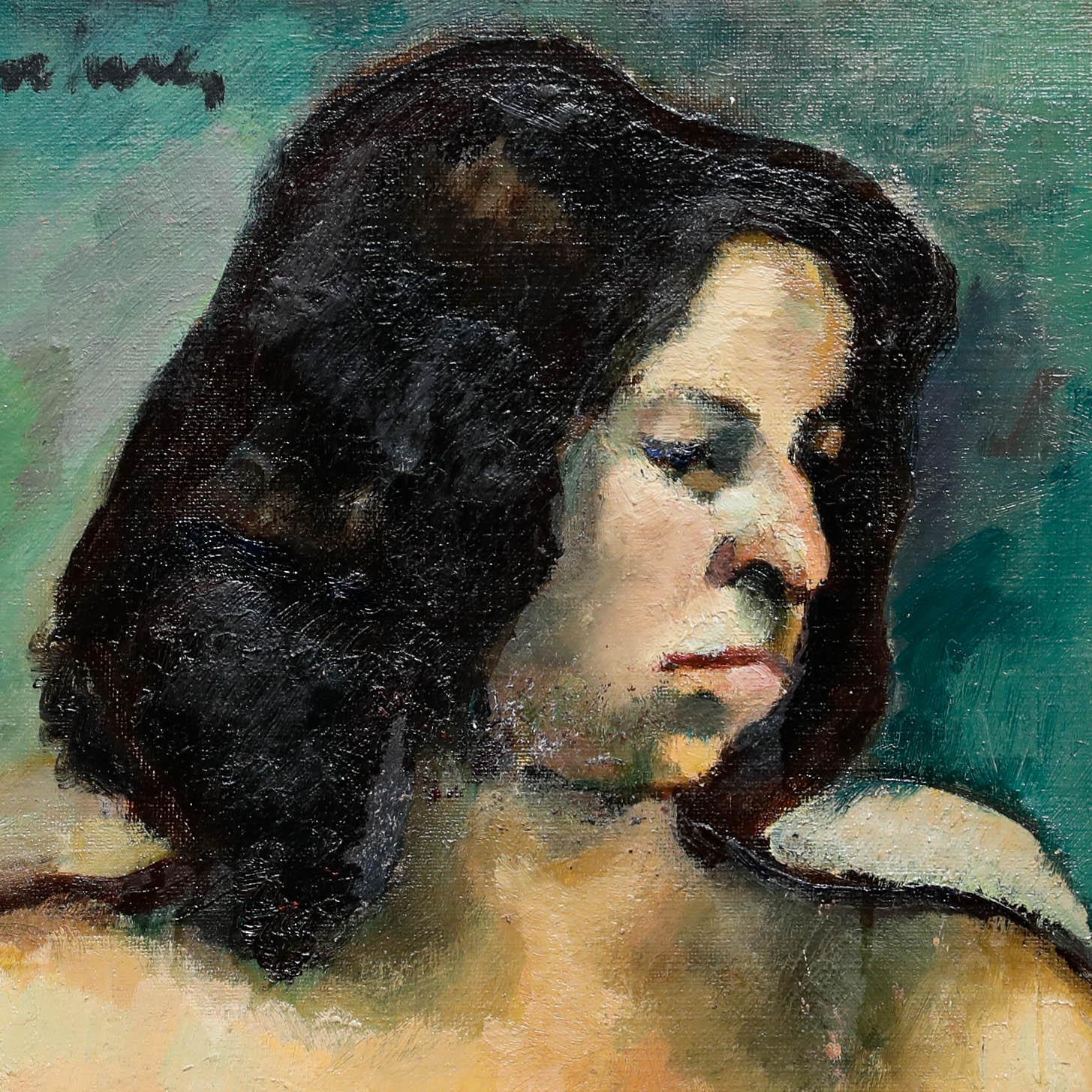 Madeleine Flaschner (1933-2022) - 1950 Oil, Femme Espagnole For Sale 3