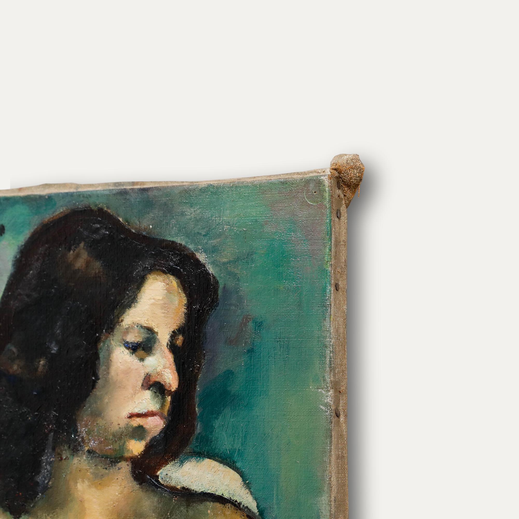 Madeleine Flaschner (1933-2022) - 1950 Oil, Femme Espagnole For Sale 4