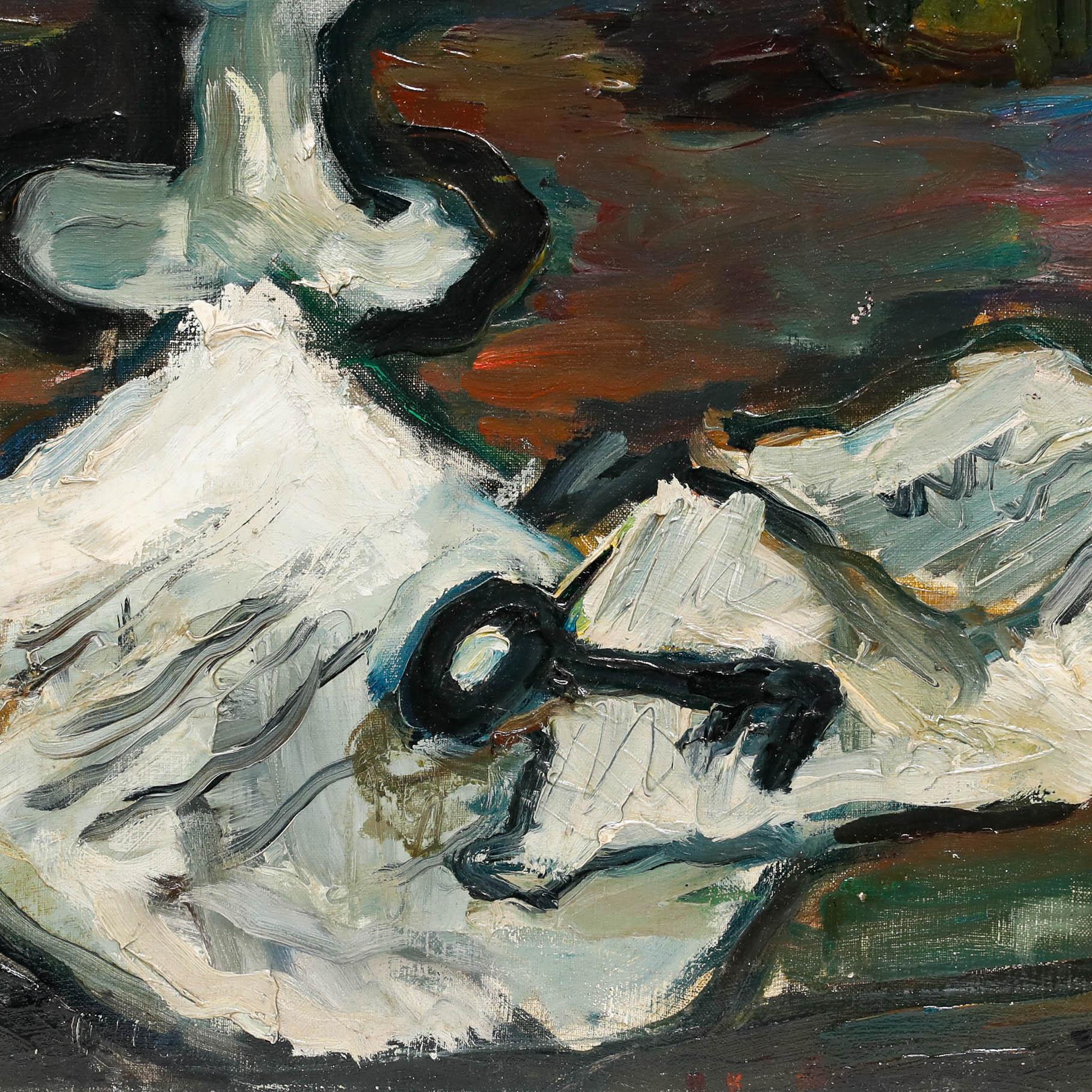 Madeleine Flaschner (1933-2022) - 1960 Oil, Still Life with Key For Sale 3