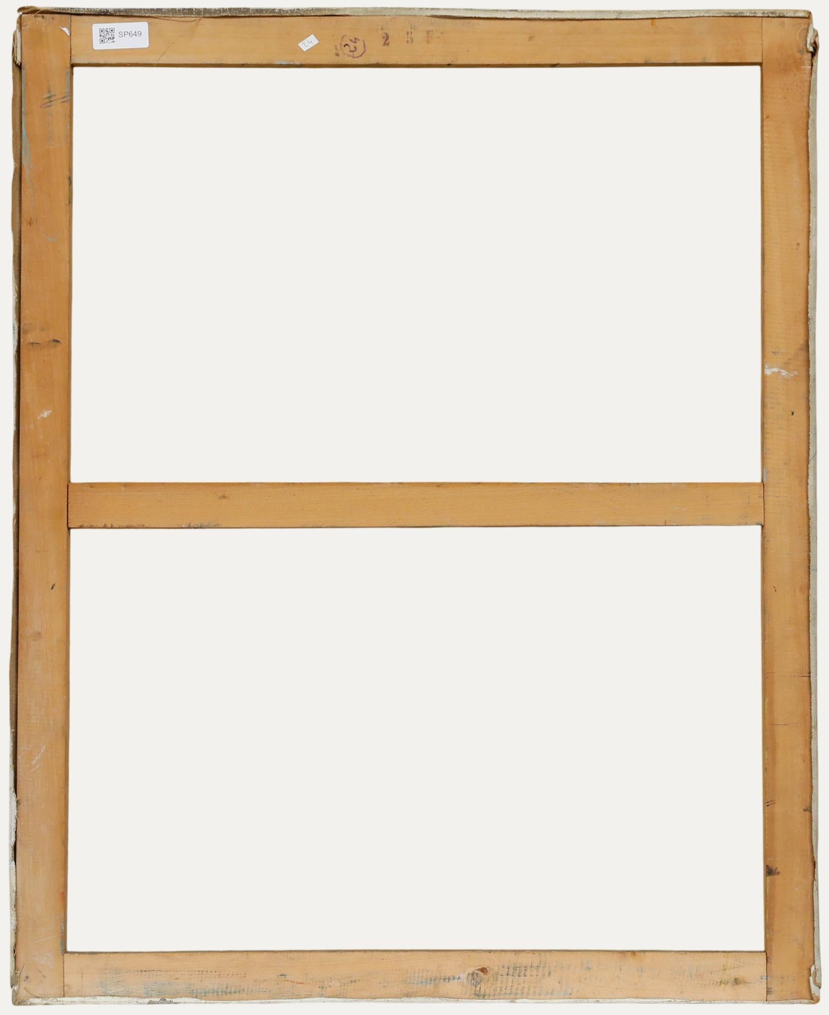 Madeleine Flaschner (1933-2022) - 20. Jahrhundert Öl, sitzende Nachrichten im Angebot 2