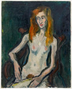 Madeleine Flaschner (1933-2022) - Óleo del siglo XX, Noticias sentada