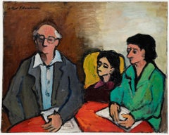 Madeleine Flaschner (1933-2022) - French Mid 20th Century Oil, Family Reunion
