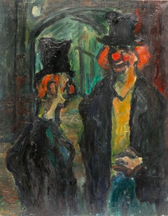 Madeleine Flaschner (1933-2022) - Mid 20th Century Oil, Clowns