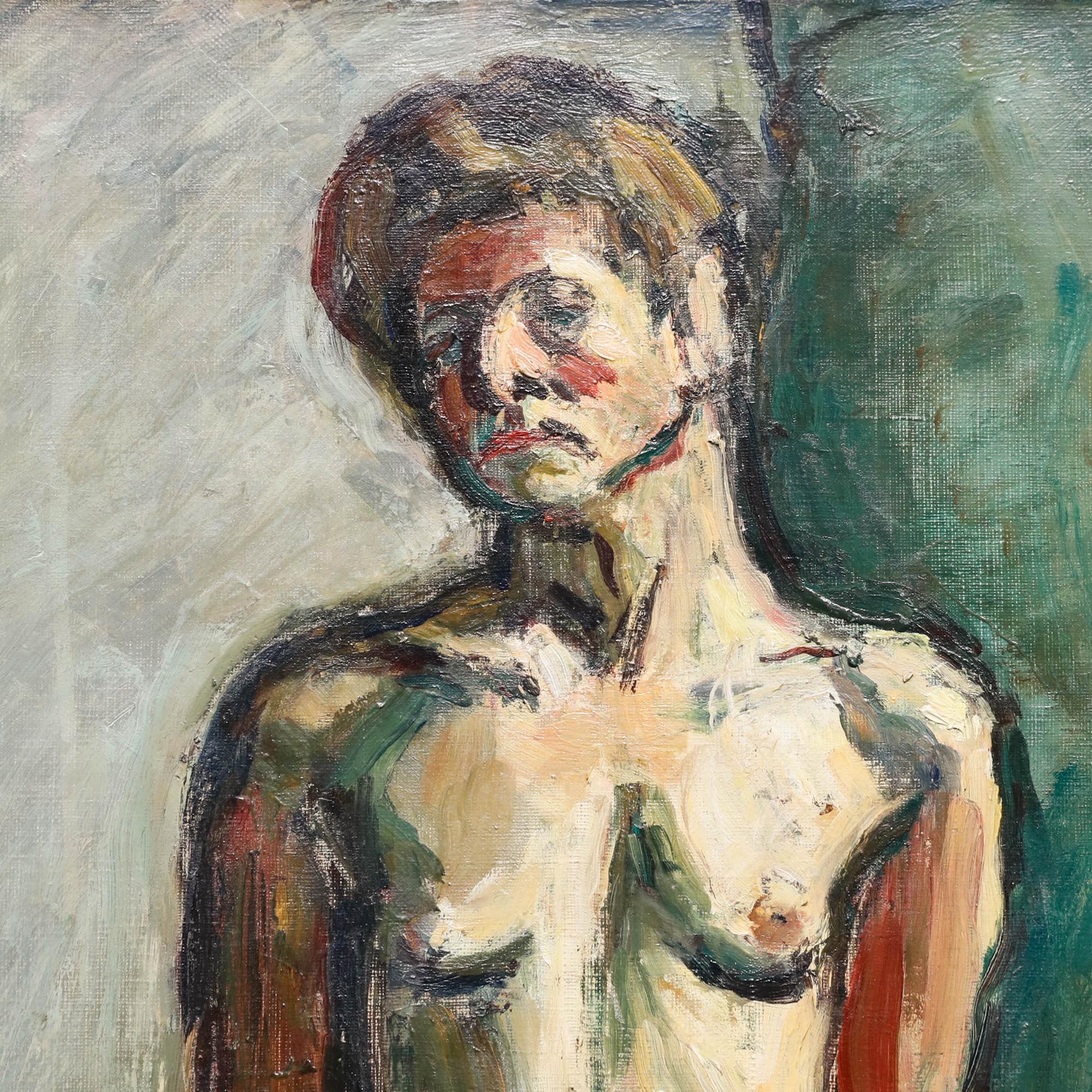 Madeleine Flaschner (1933-2022) - Mid 20th Century Oil, Standing Nude For Sale 4