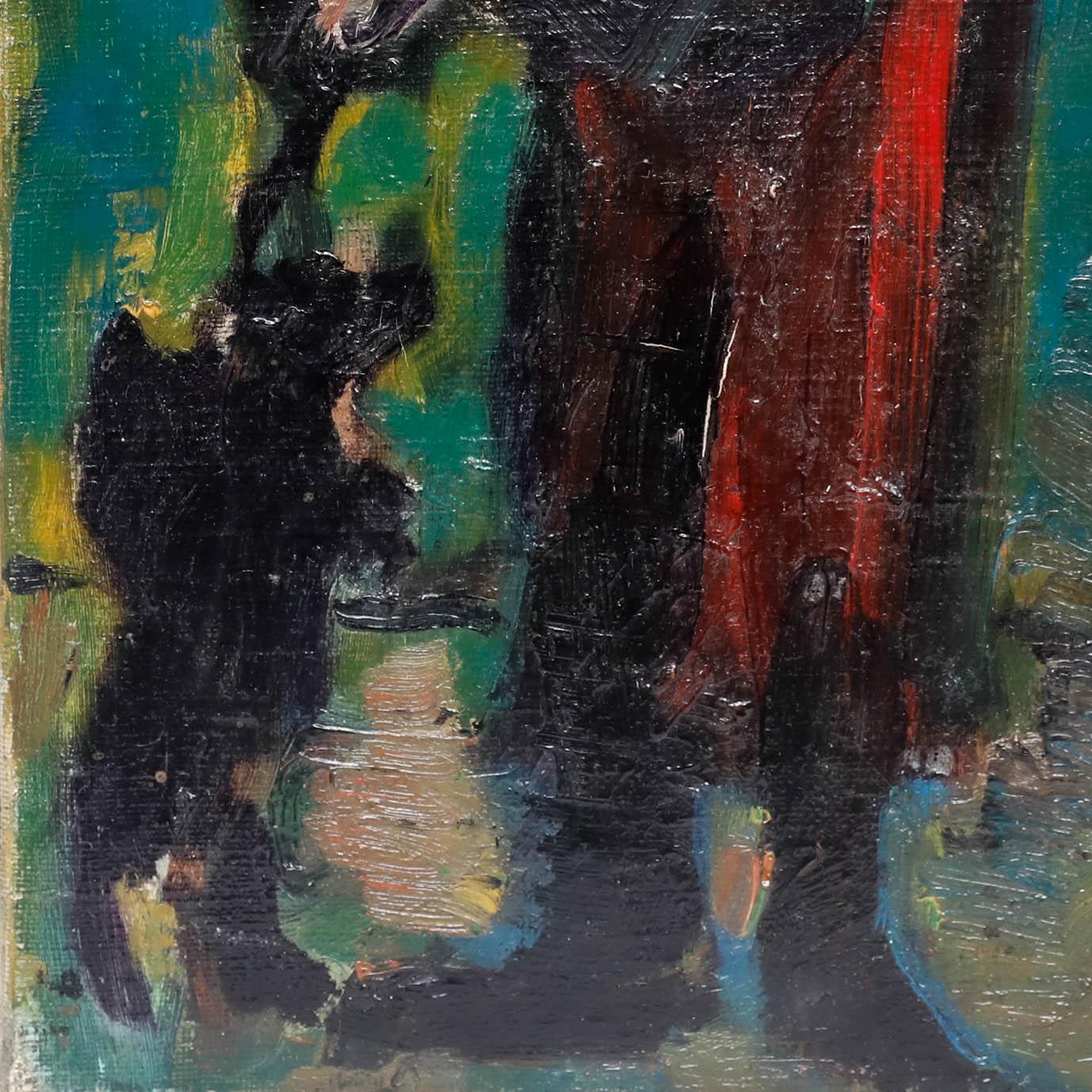 Madeleine Flaschner (1933-2022) - Mid 20th Century Oil, The Bear Tamer, Medrano For Sale 3