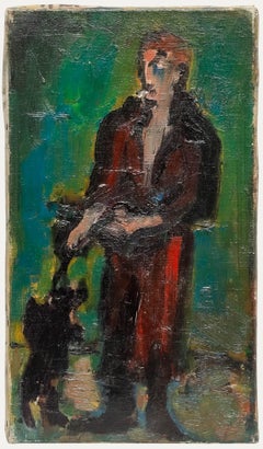 Madeleine Flaschner (1933-2022) - Mid 20th Century Oil, The Bear Tamer, Medrano