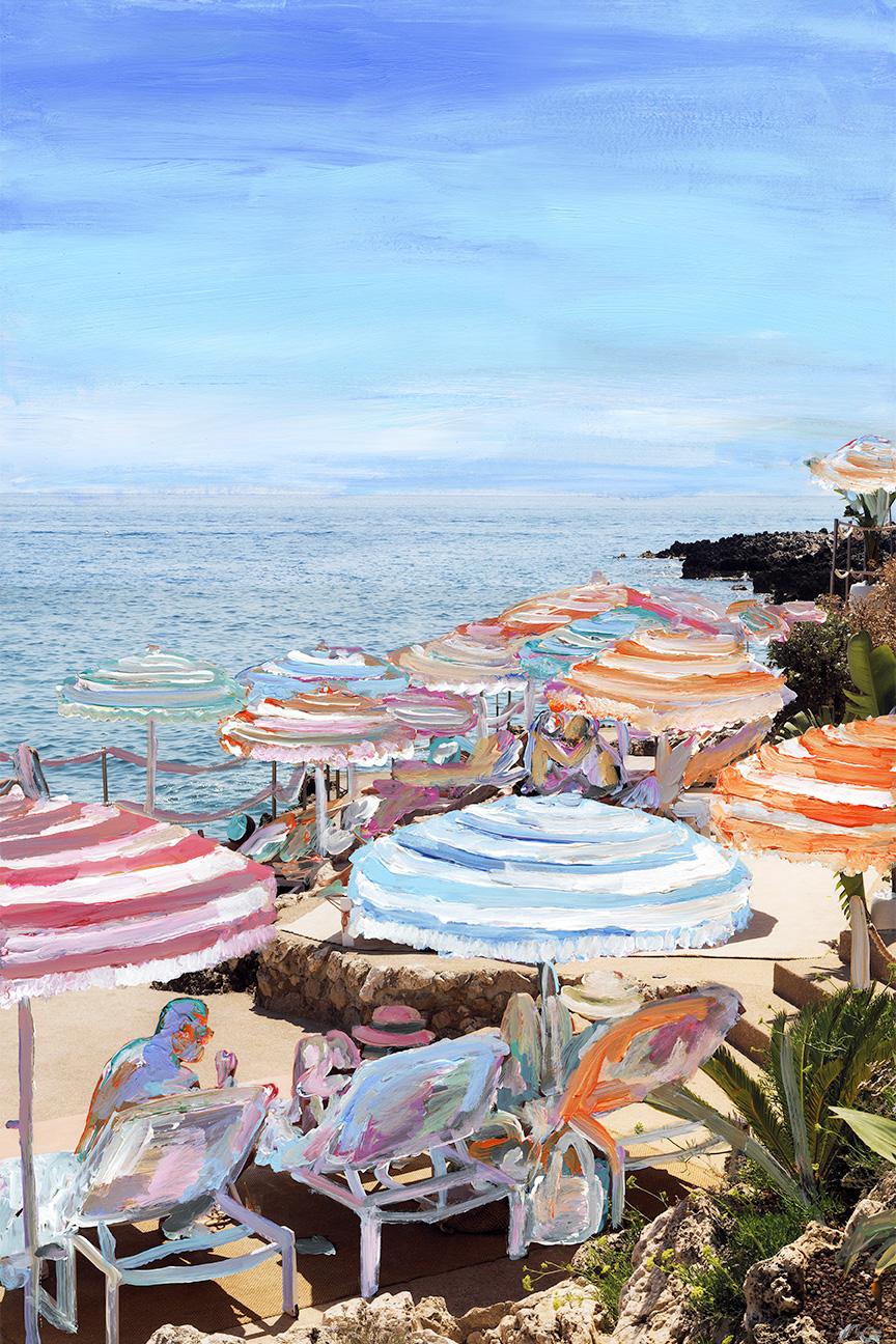 Madeleine Gross Landscape Photograph – Cote Azur Regenschirm