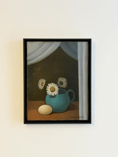 Madeleine LUKA (1894-1989), Daisies, eggs, still life, oil on canvas