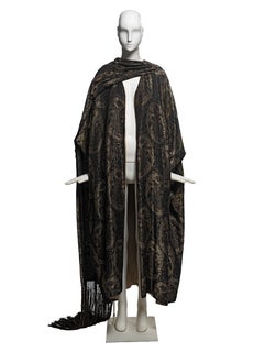 Madeleine & Madeleine Metallic Lamé Evening Coat with Draped Scarf, c. 1923