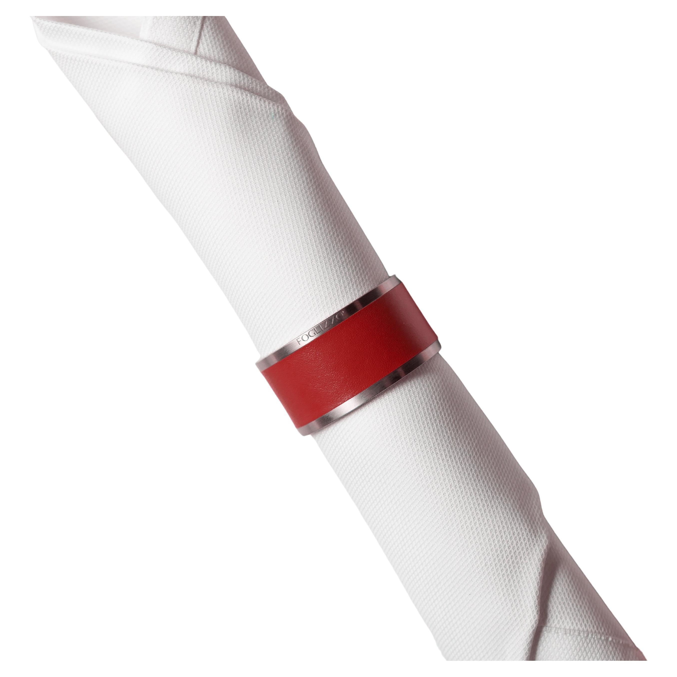 MADELEINE - Napkin Ring - Set di 2 Portatovaglioli - Dark cherry red For Sale