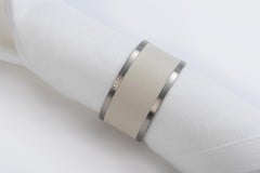 MADELEINE - Napkin Ring - Set of 2 Napkin Holders - Luna White