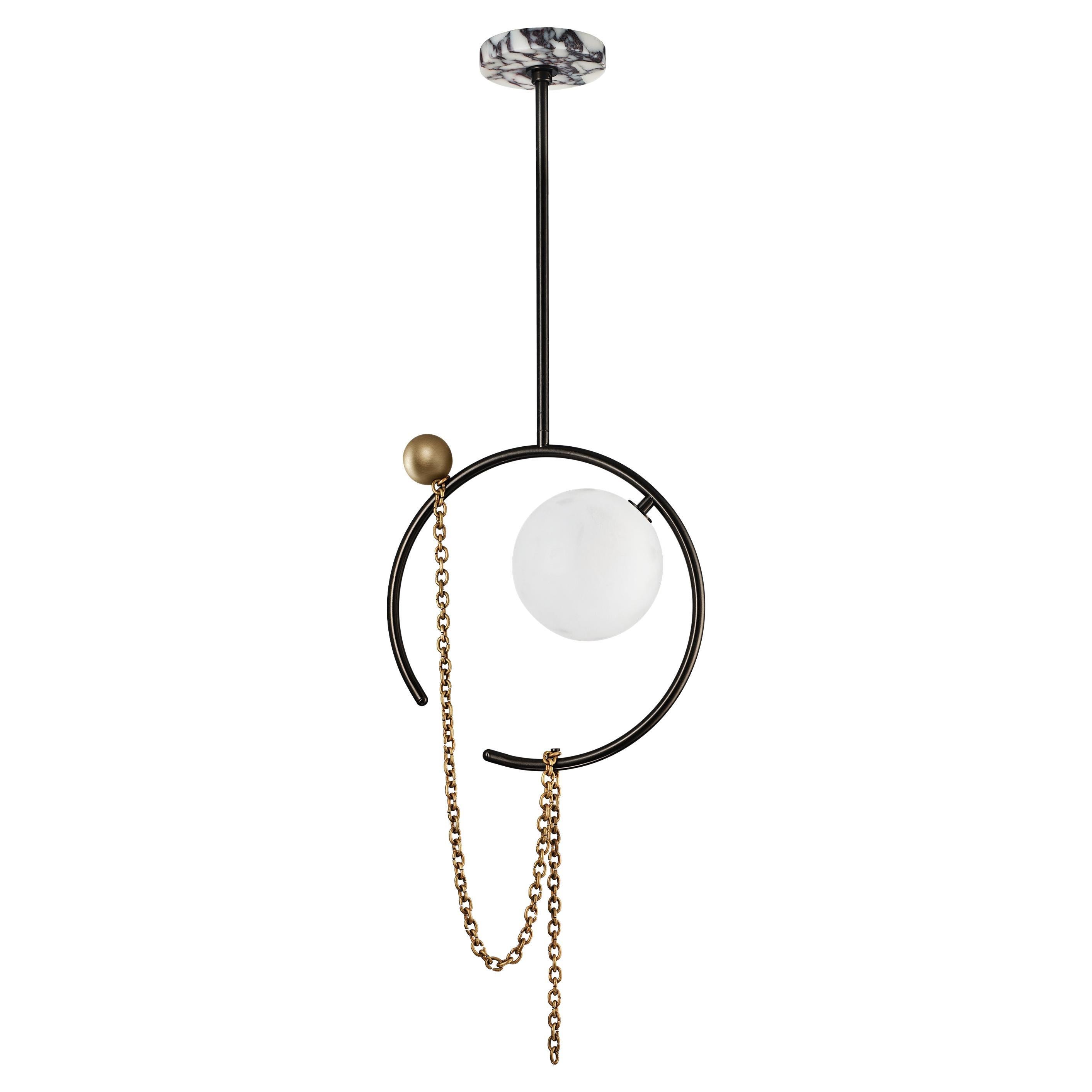 MADELEINE Pendant in Brass, Bronze & Marble Emily Del Bello x Blueprint Lighting For Sale
