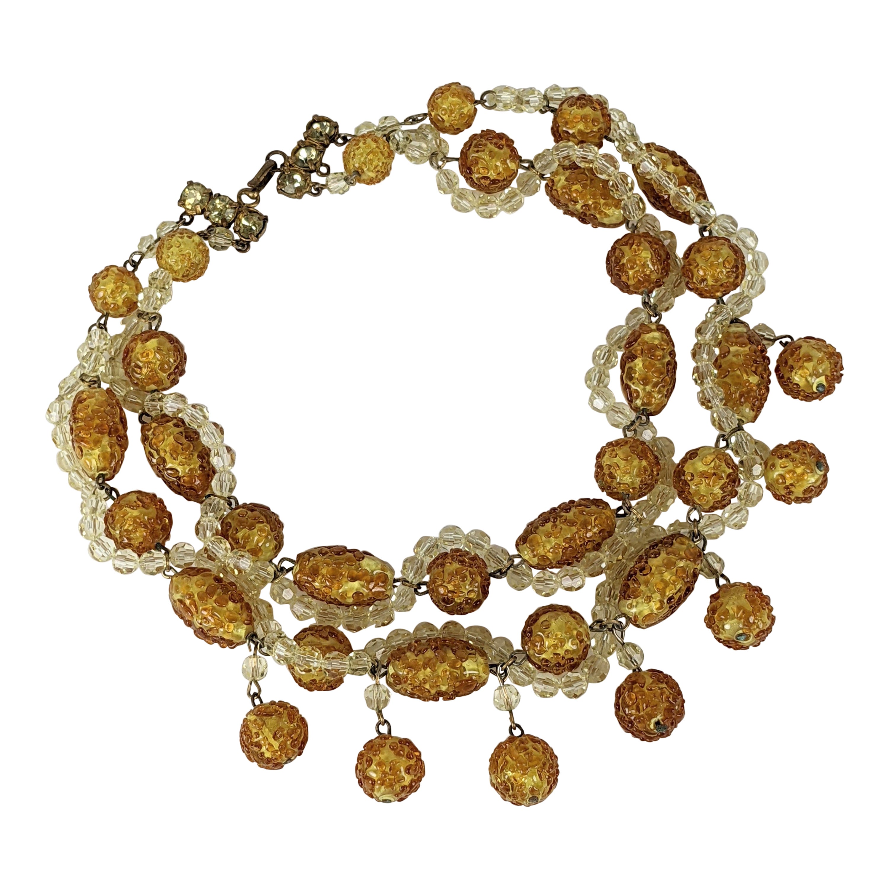 Madeleine Riviere Rare col en verre Gripoix en vente