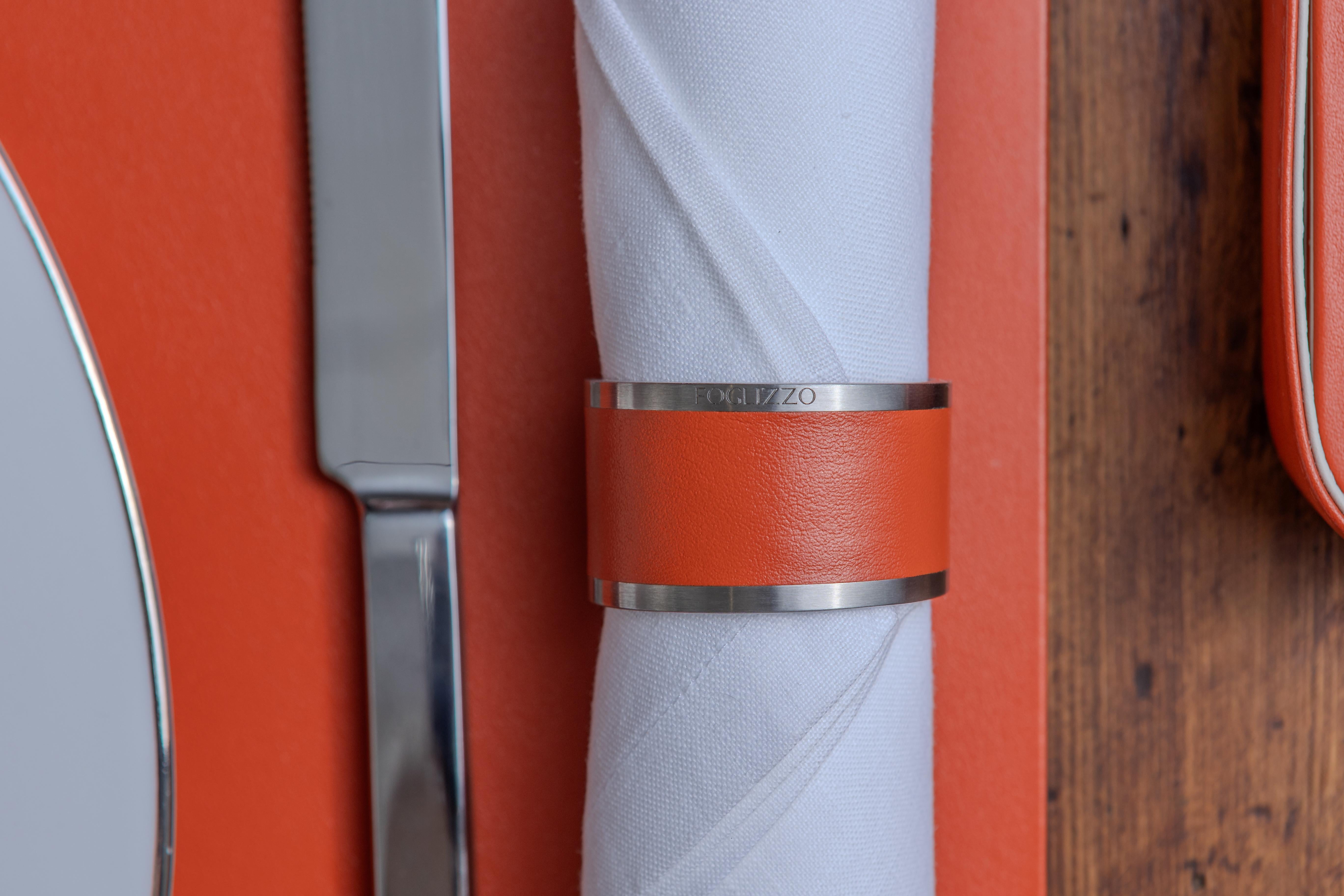 Moderno MADELEINE Set di 2 porta tovaglioli - Spritz Orange in vendita