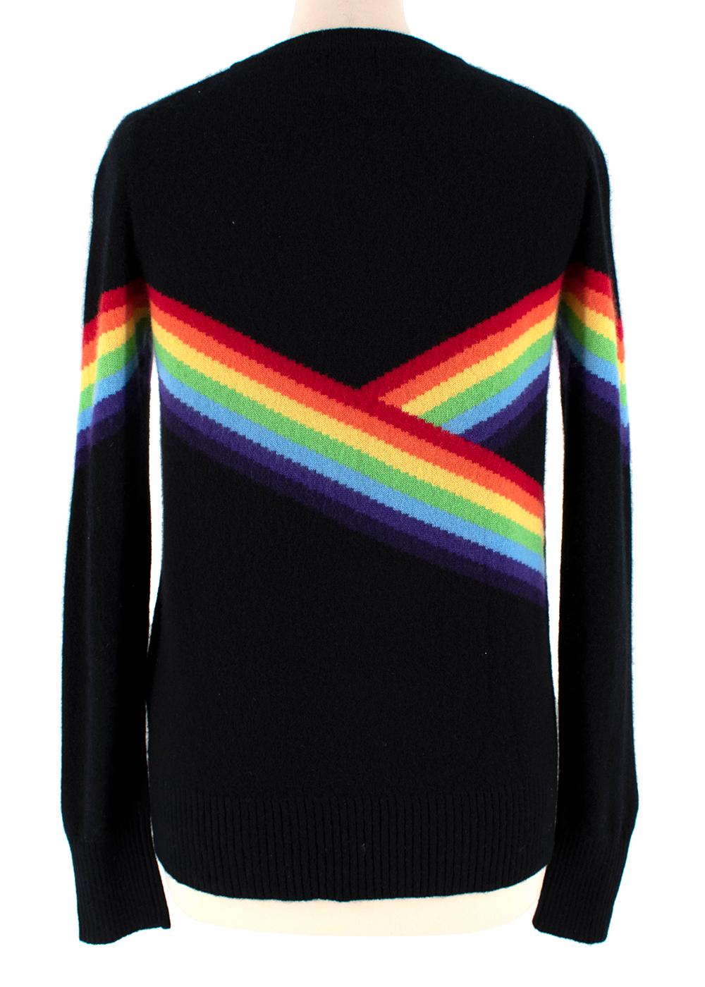 Nero Madeleine Thompson - Maglia nera in cashmere Bebe Rainbow - Taglia piccola