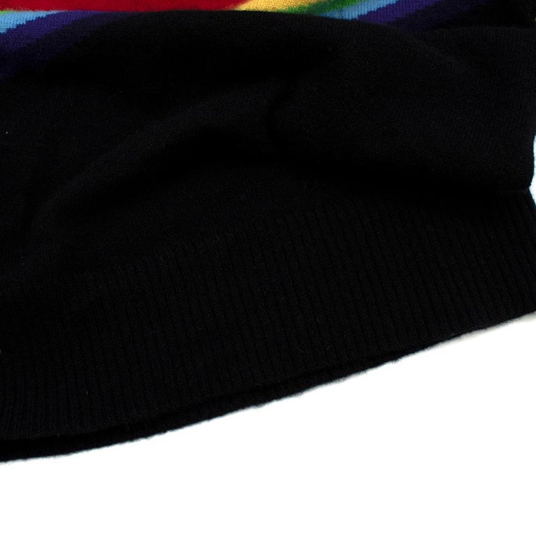 Madeleine Thompson Black Bebe Rainbow Cashmere Knit Jumper Size Small At 1stdibs