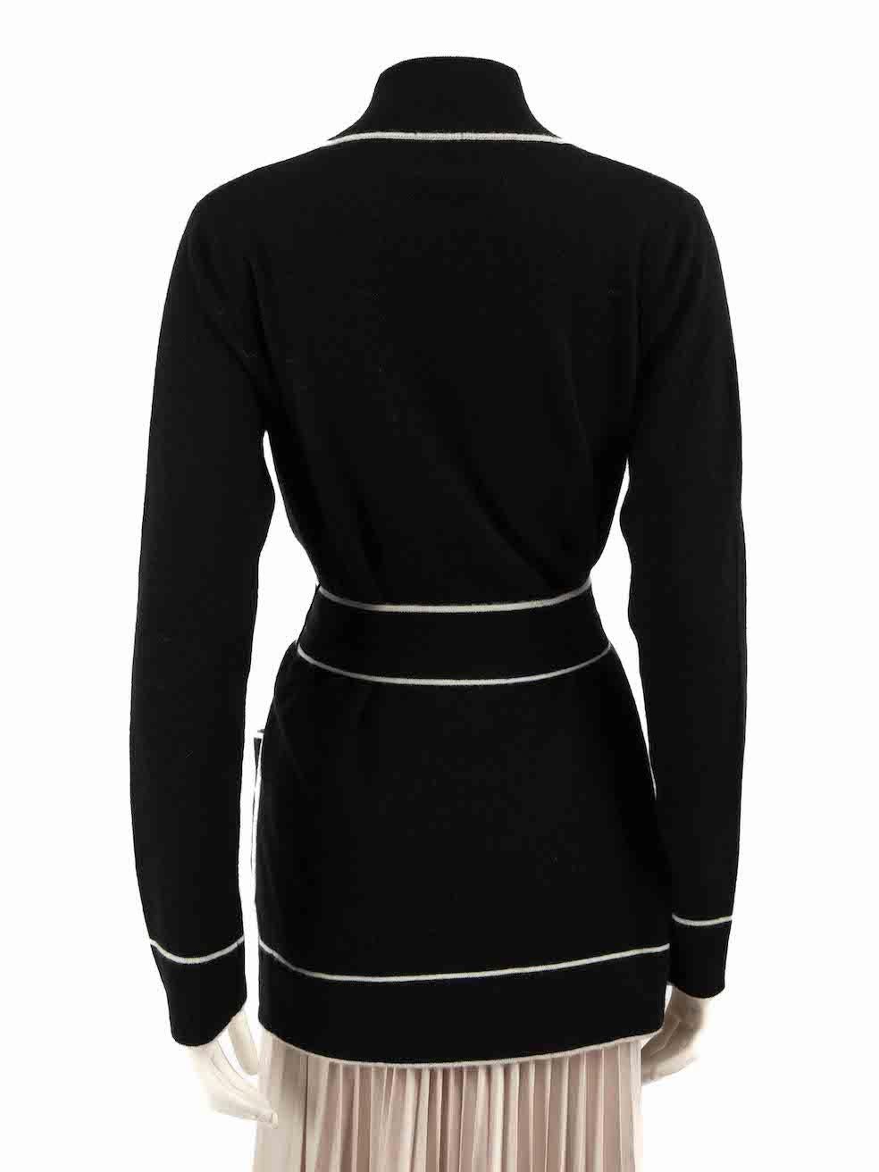 Madeleine Thompson Black Cashmere Belted Cardigan Size L In Excellent Condition In London, GB