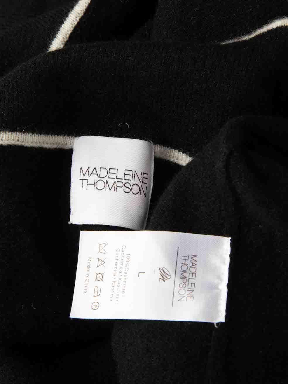 Women's Madeleine Thompson Black Cashmere Belted Cardigan Size L