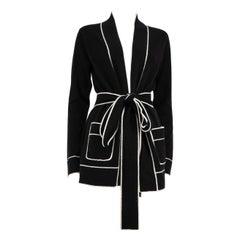 Madeleine Thompson Black Cashmere Belted Cardigan Size L
