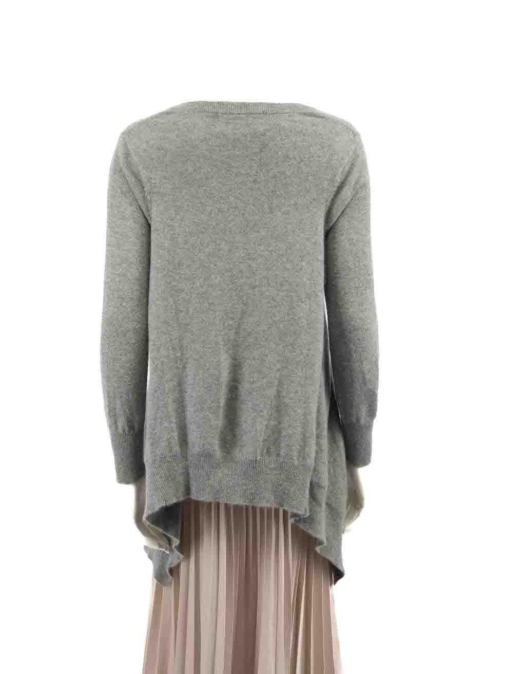 Madeleine Thompson Grey Cashmere Drape Hem Knit Top Size S In Good Condition For Sale In London, GB
