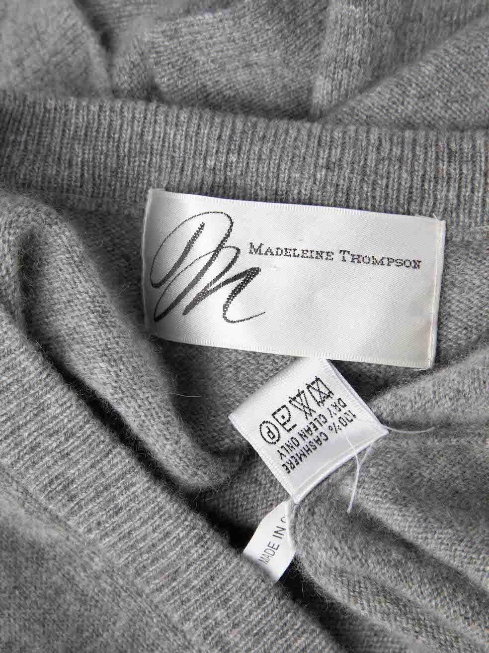 Women's Madeleine Thompson Grey Cashmere Drape Hem Knit Top Size S For Sale