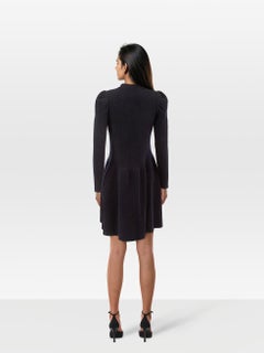 Madeleine Thompson Navy Wool Knitted Dress Size M