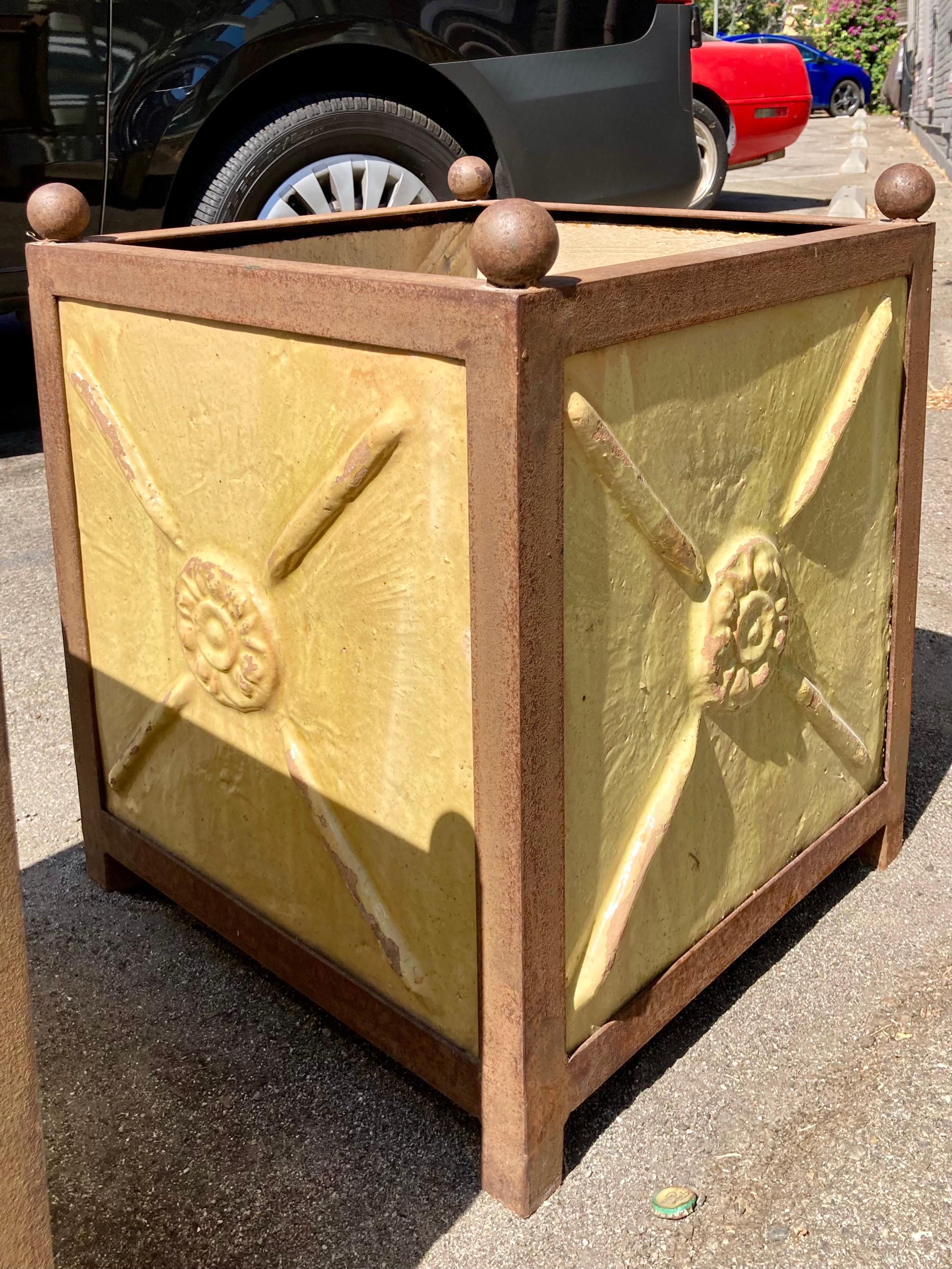 Madeline Anduze Orangerie Planter Box Yellow Glazed Terracotta - 2 In Good Condition In Los Angeles, CA