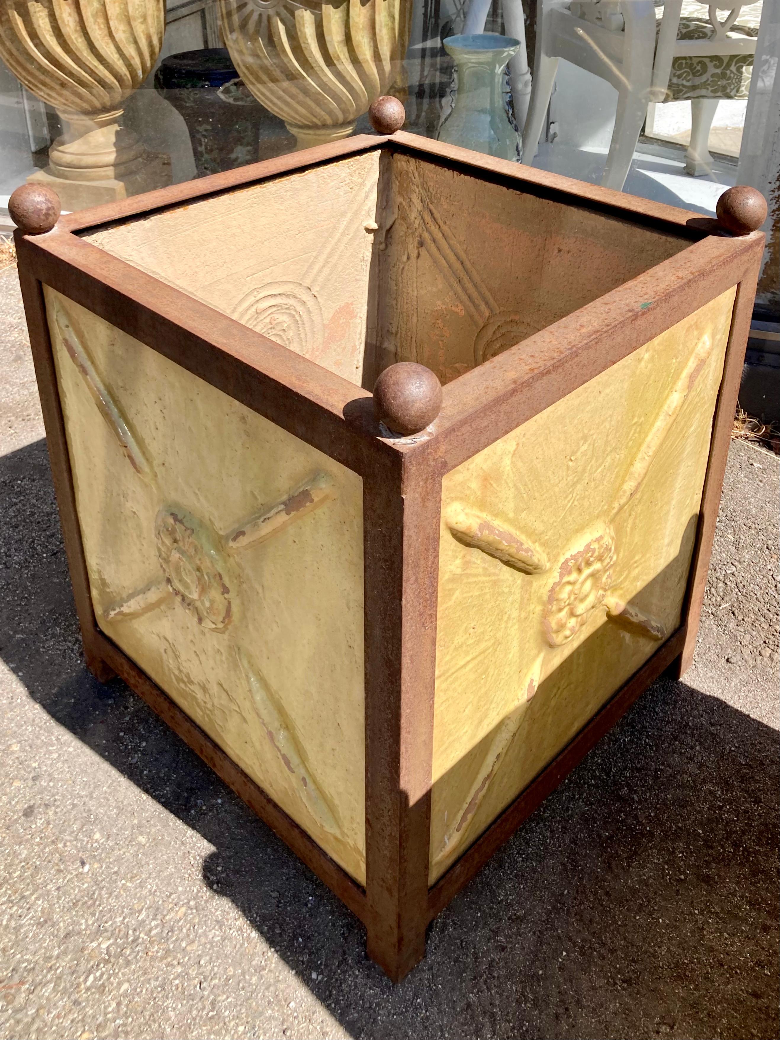 Metal Madeline Anduze Orangerie Planter Box Yellow Glazed Terracotta - 2