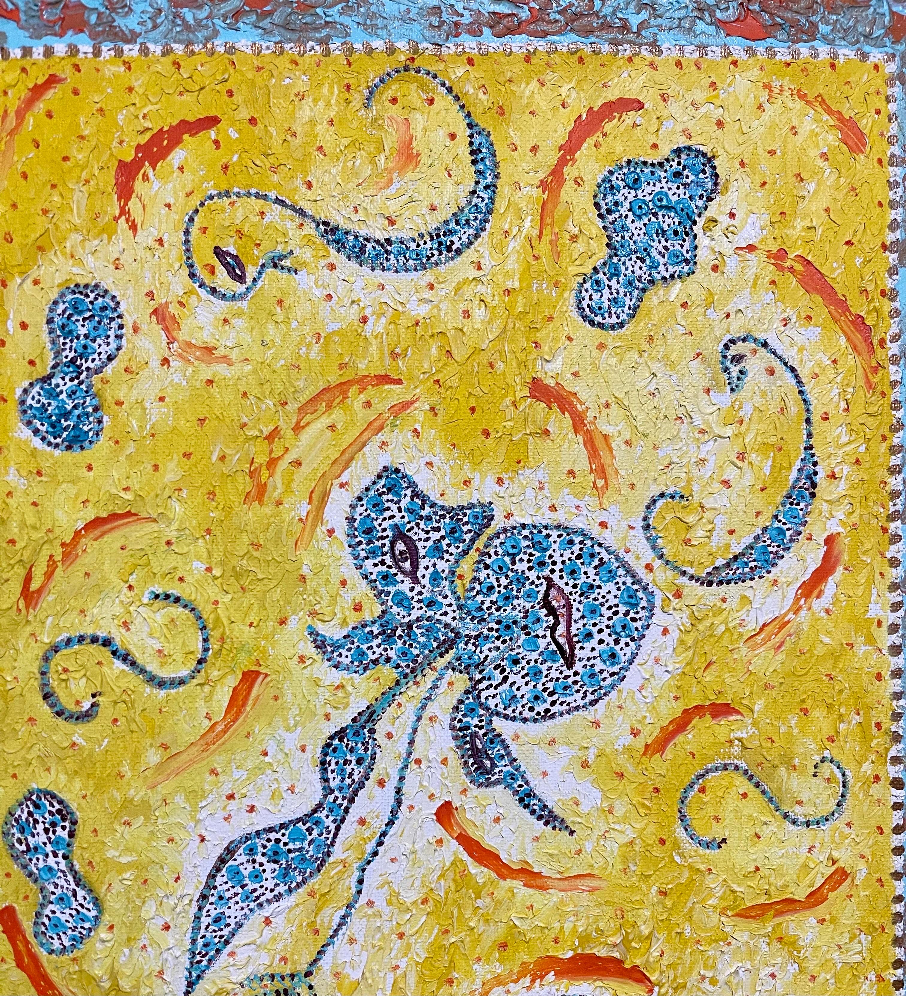 Art populaire français fantaisiste, naïf, peinture à l'huile Madeline Marie Christine Clavier en vente 1