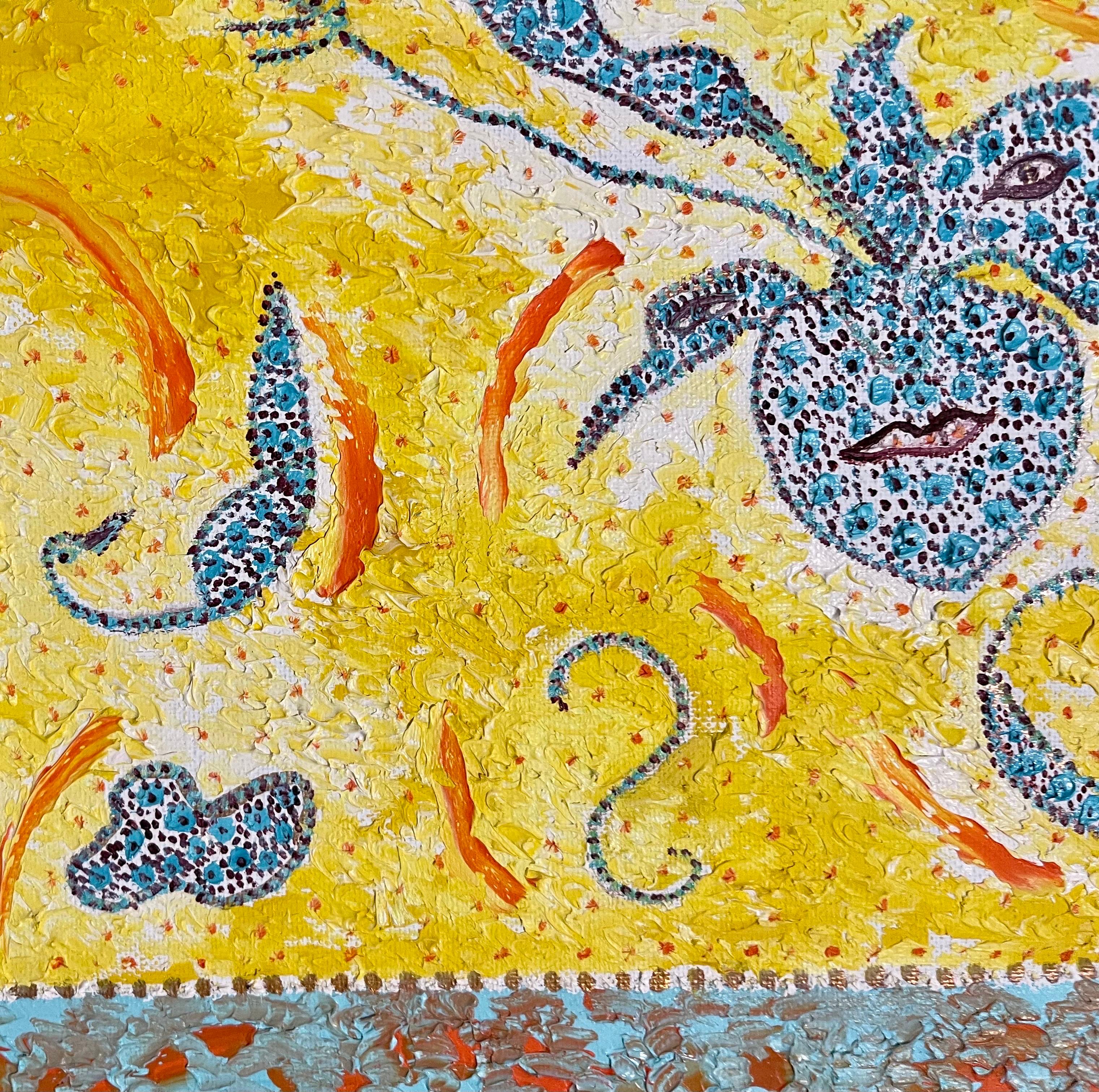 Art populaire français fantaisiste, naïf, peinture à l'huile Madeline Marie Christine Clavier en vente 2