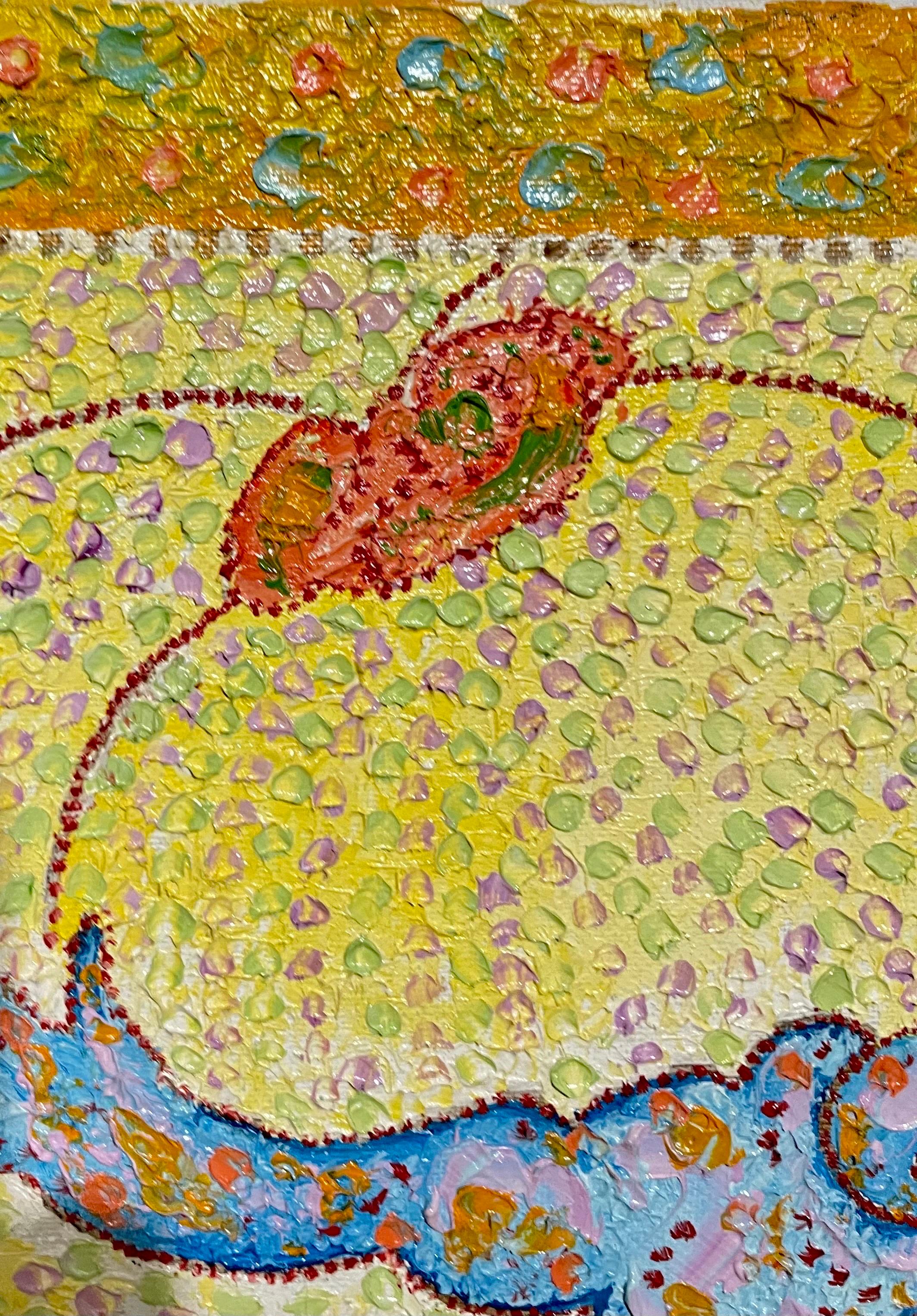 Art populaire français fantaisiste, naïf, peinture à l'huile Madeline Marie Christine Clavier en vente 2
