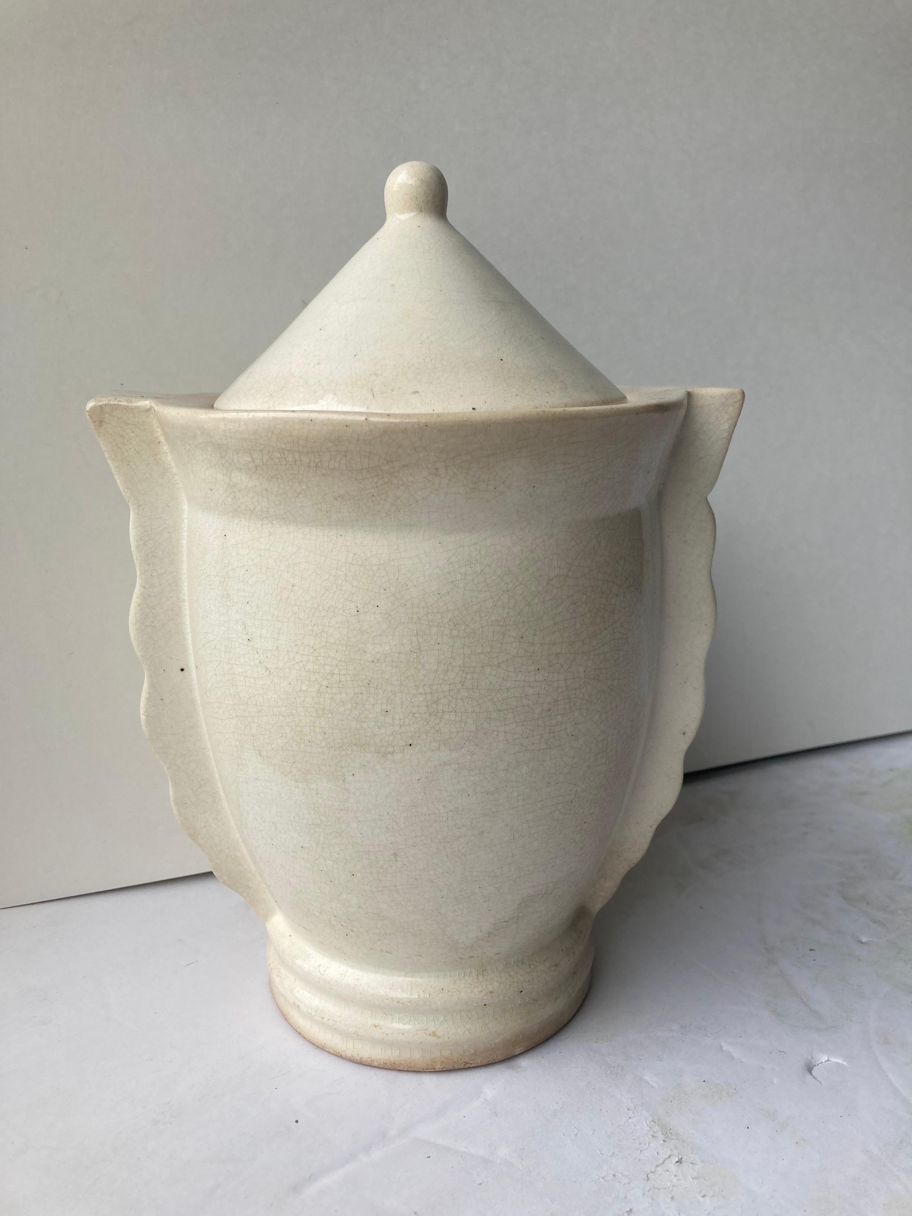 Art Deco Madeline 'Madeleine' Sougez, Deco, Ceramic/Pottery Covered Jar, for Primavera For Sale