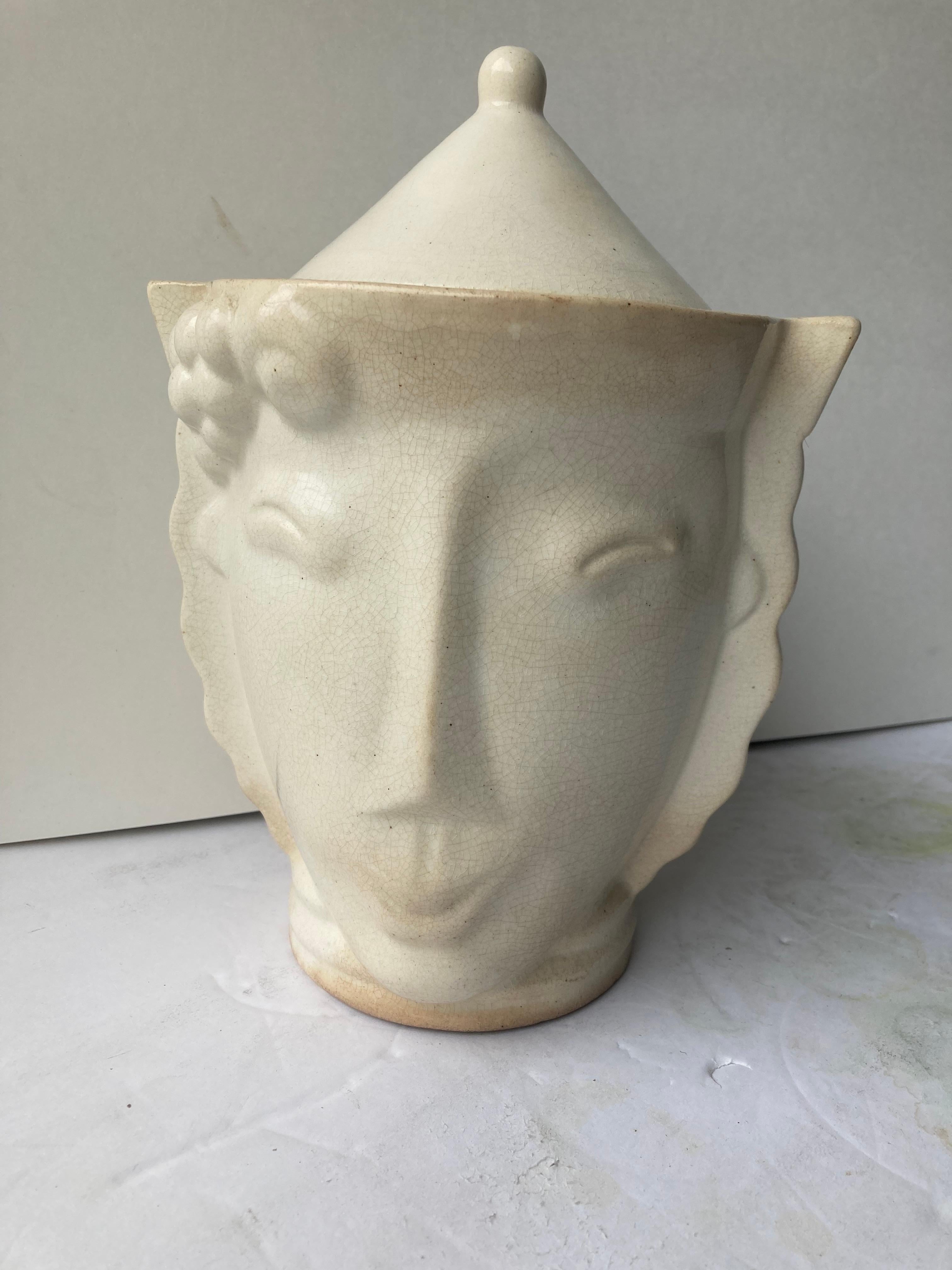 Français Pot Déco Madeline « Madeline » Sougez, recouvert de céramique/poterie, pour Primavera en vente