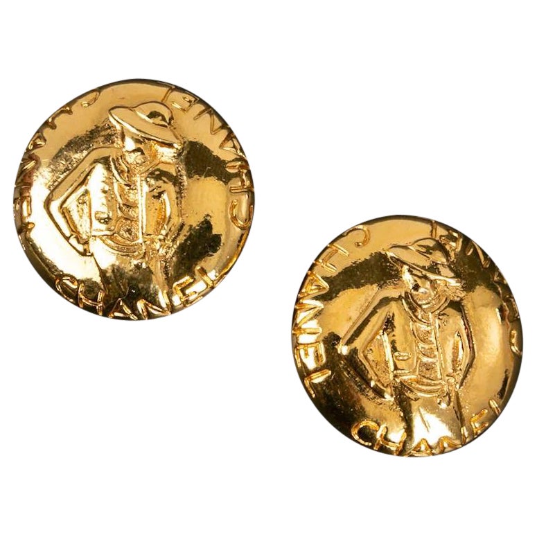 "Mademoiselle" Chanel Earrings Featuring the Silhouette of Coco Chanel