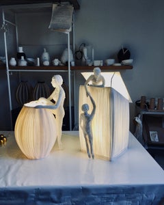 Mademoiselle Hors De Sa Robe Paper Light Sculpture by Papier à êtres