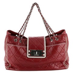 Mademoiselle Lock East West Tote Quilted Leather Large