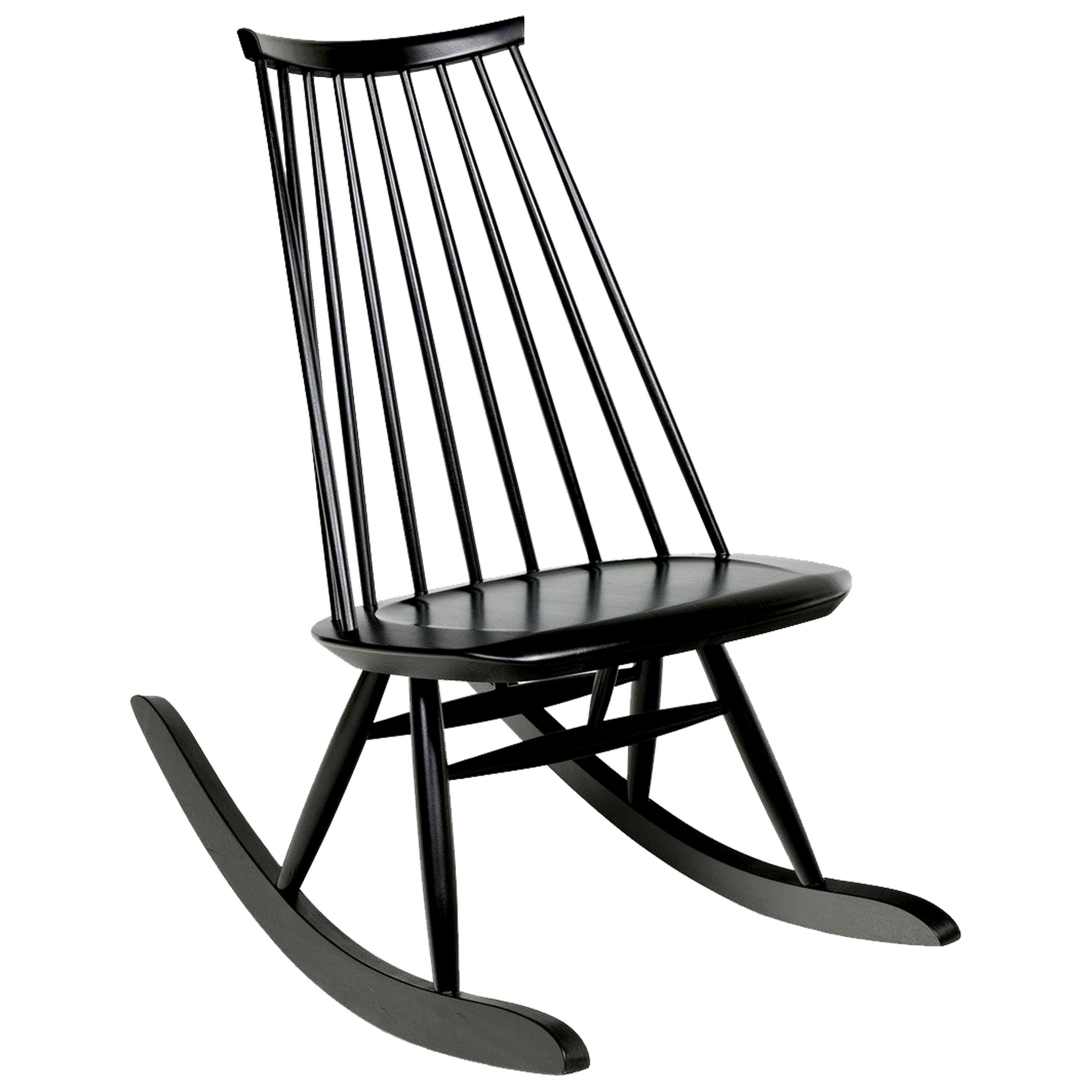 Mademoiselle Rocking Chair in Black by Ilmari Tapiovaara & Artek