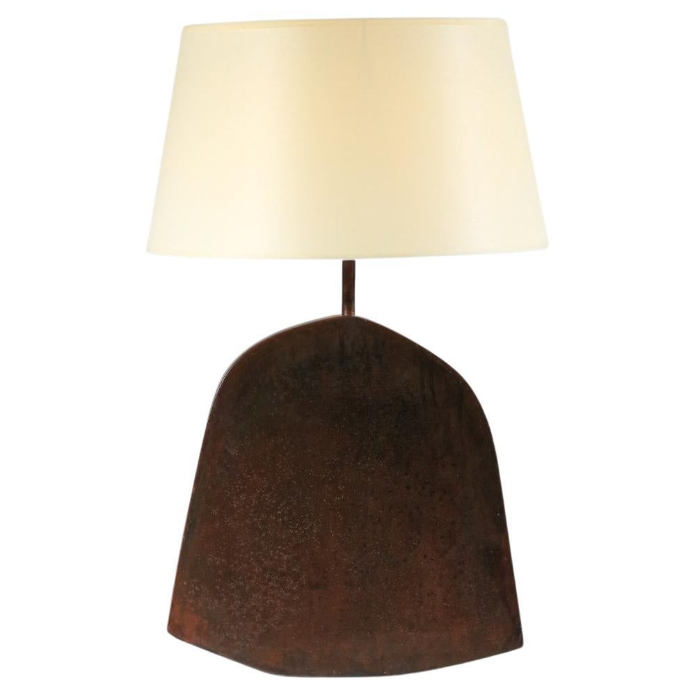 "Mademoiselle" table lamp by l'artiste donna in patinated steel - DC008 For Sale