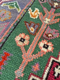 Rose Lilac Mini Rug • Vintage Anatolian Floral Prayer Rug • 3'×4' • 1960s Turkey