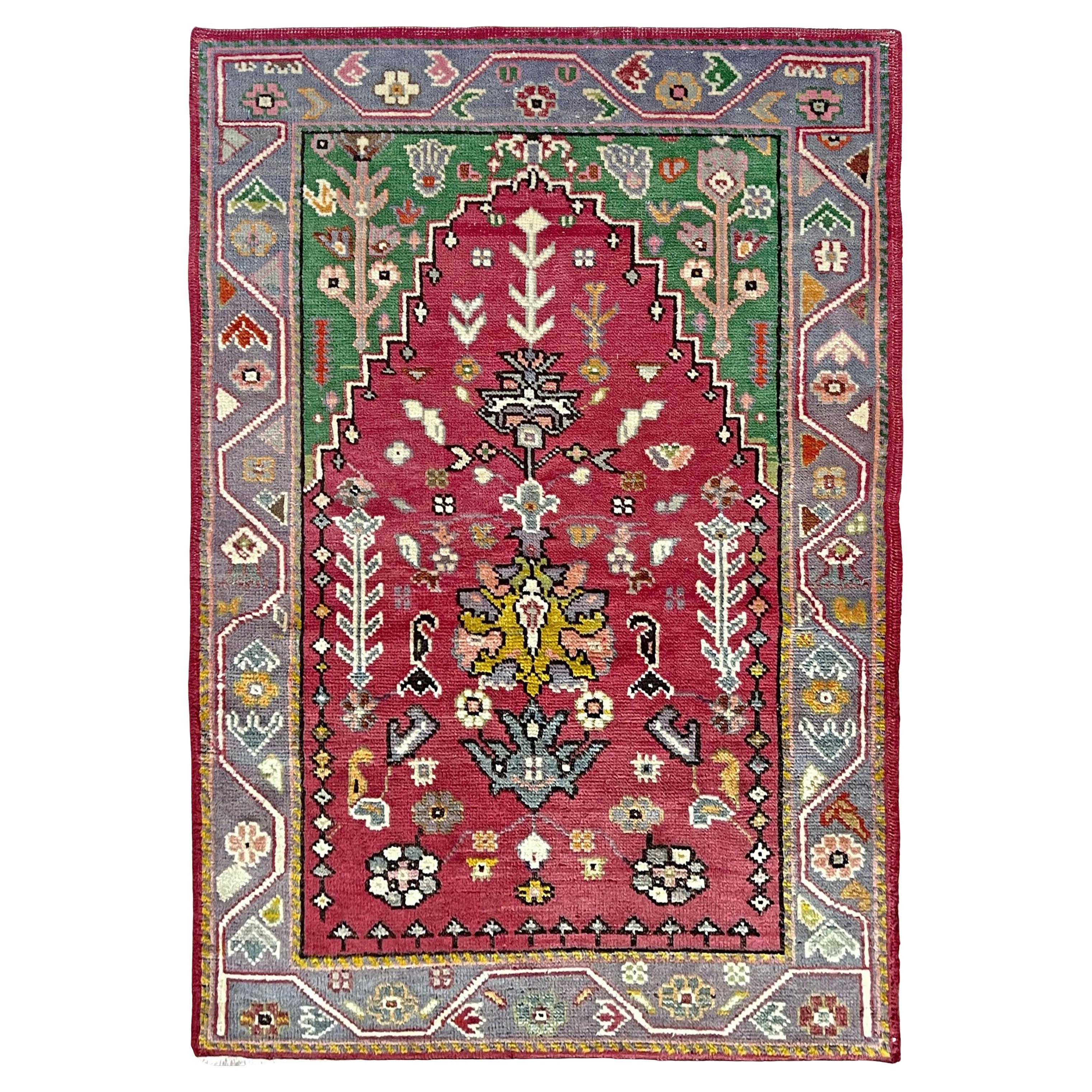 Maden - • Vintage Anatolian Floral Gebetsteppich - • 3
×4
Mini-Teppich - • 1960er Jahre Türkei