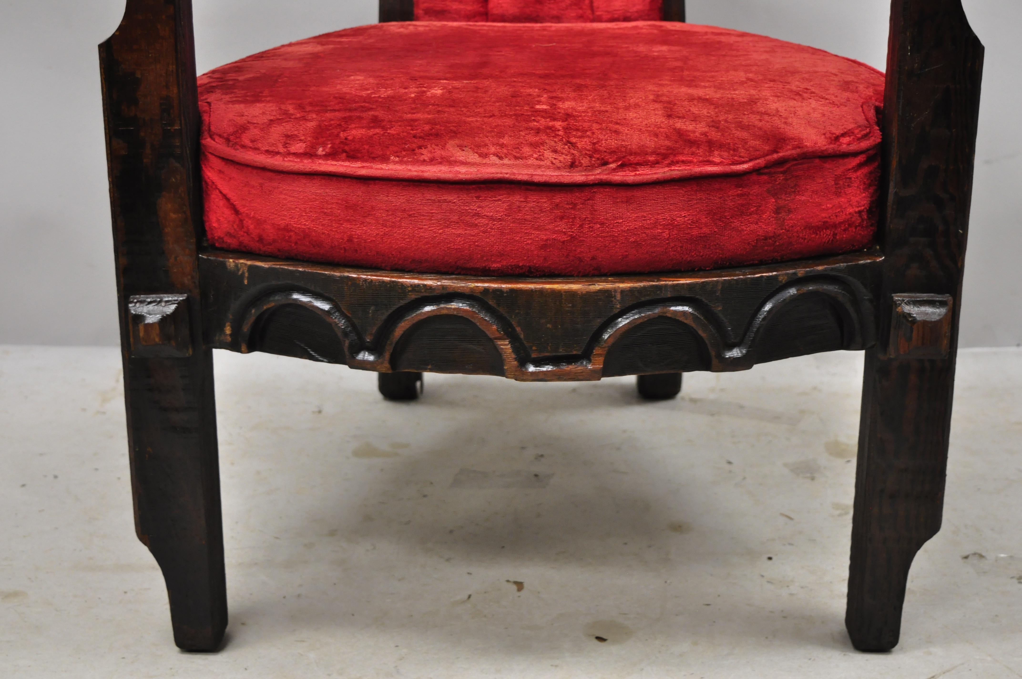 Fabric Maderas De Santa Barbara Gothic Revival Elvis Jungle Room Style Throne Armchair
