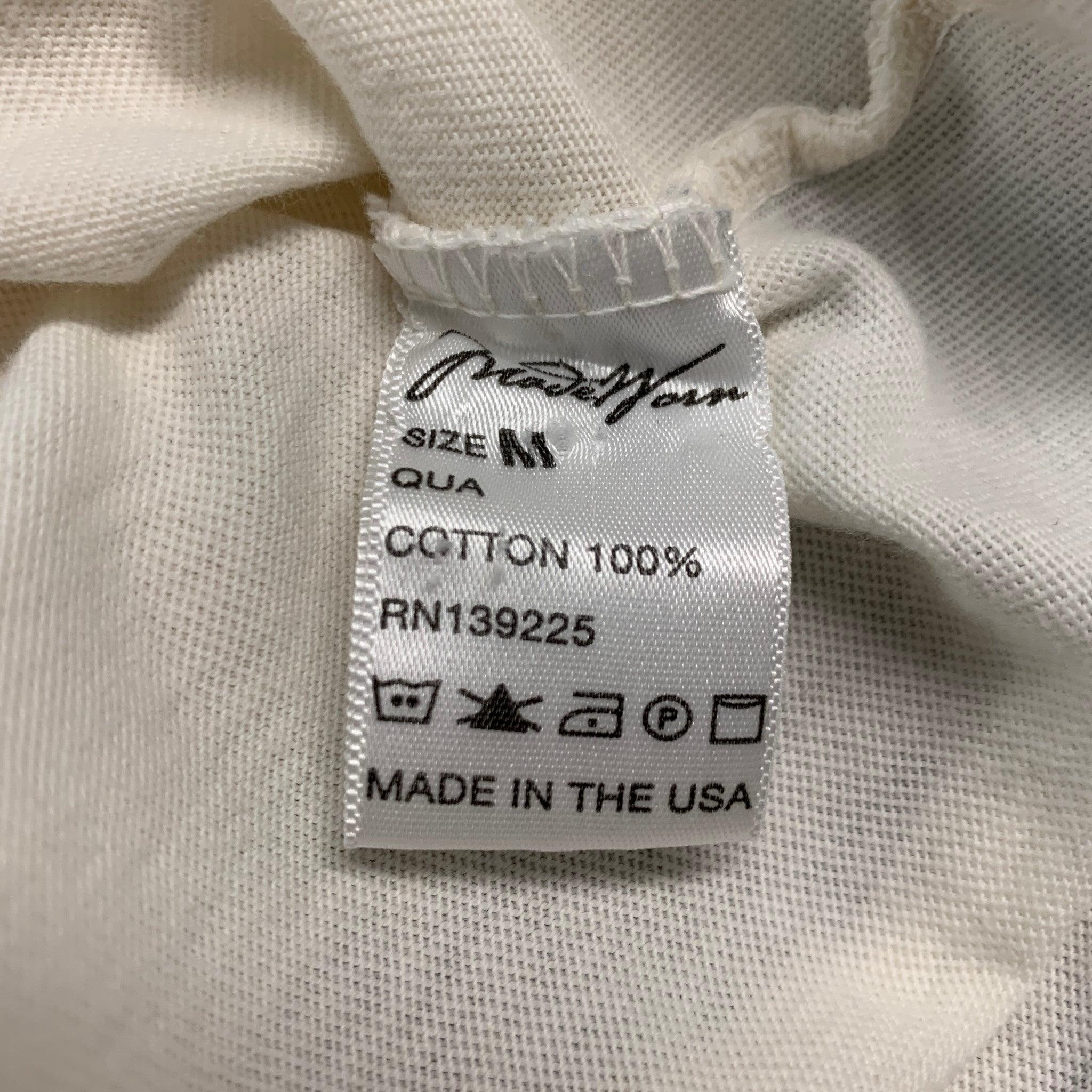 MADEWORN Size M Off White Rock Concert Cotton Distressed T-shirt 2