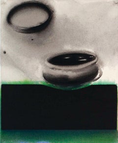 Pots, Acrylic & Pigment on Canvas, (Set of 2) Black, Green, Grey, Pink "In Stock"