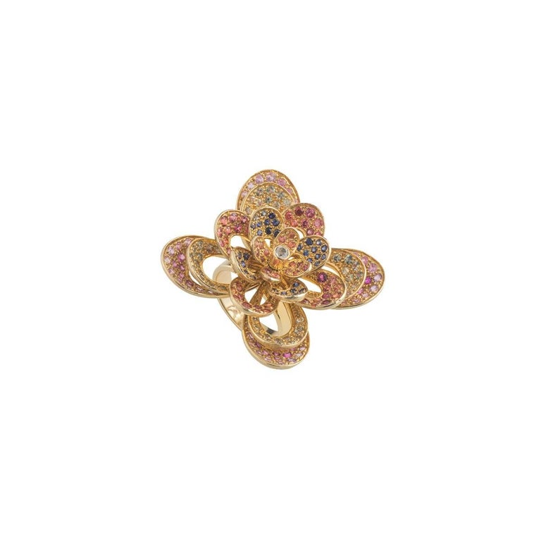 Madhuri Parson Gold and Sapphire Peacock Ring For Sale (Free Shipping ...