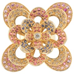Madhuri Parson Gold and Sapphire Peacock Ring